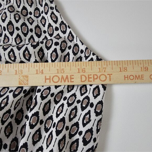 Joie Women's Blouson Sleeveless 100% Silk Lined Midi Dress Geometric Cocktail M - Picture 10 of 12